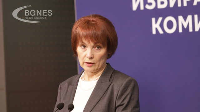 Rositsa Mateva - spokesperson of the CEC on a press event during Local Elections in Bulgaria 30 10 2023